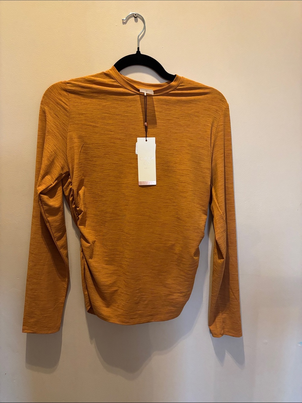 CALIA by Carrie Underwood Long-Sleeve Mock Neck Top in Mustard